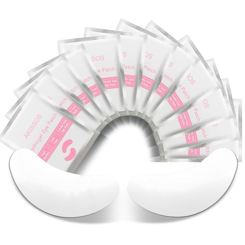 Akissos Hydrogel Eye Patch Eyelash Extension Supplies - Akissos 100 PCS Lash Extension Supplies Lift Tint Under Eye Pads Undereye Gel Patches Lint Free Professional Individual DIY Beauty Tool - 3nd Gen - Image 1