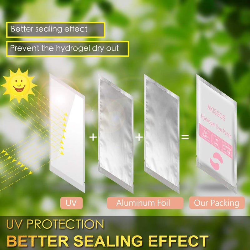 Akissos Hydrogel Eye Patch Eyelash Extension Supplies - Akissos 100 PCS Lash Extension Supplies Lift Tint Under Eye Pads Undereye Gel Patches Lint Free Professional Individual DIY Beauty Tool - 3nd Gen - Image 3