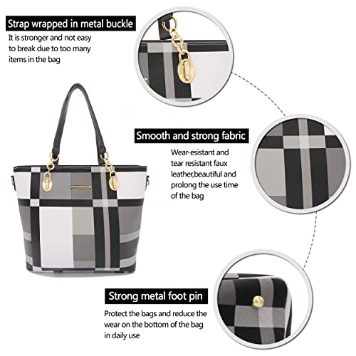 2E-youth Designer Purses And Handbags For Women Satchel Shoulder Bag Tote Bag For Work Clutch Purses (Black, White, Grey) - Image 5