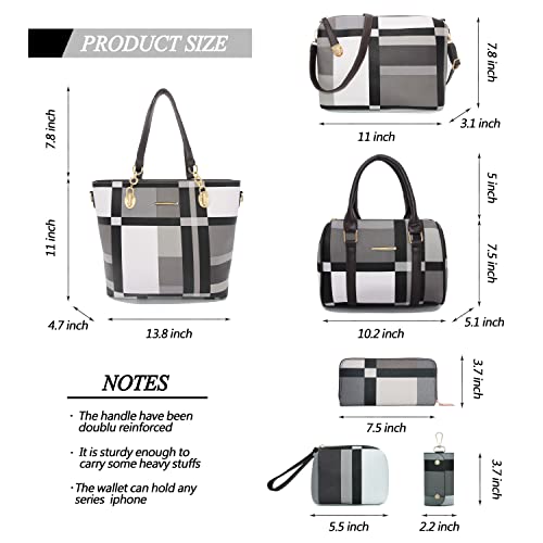 2E-youth Designer Purses And Handbags For Women Satchel Shoulder Bag Tote Bag For Work Clutch Purses (Black, White, Grey) - Image 3
