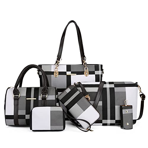 2E-youth Designer Purses And Handbags For Women Satchel Shoulder Bag Tote Bag For Work Clutch Purses (Black, White, Grey) - Image 1