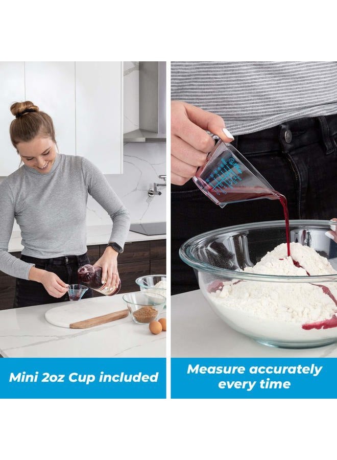 KPKitchen 4-Piece Angled Liquid Measuring Cups Plastic Set - Mini Oz, 1, 2 and 4 Plastic Measuring Cup Sizes - Plastic Measuring Cups For Liquids with ML & Cups Measures - Small & Large Measure Cup - Image 5