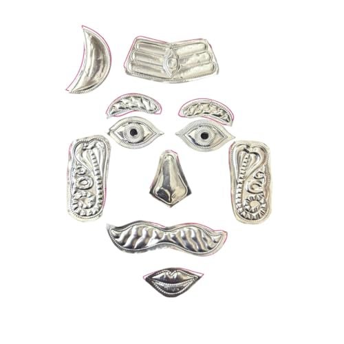Achleshwar German Silver Shivling Shringar Set Shiv Ji Mukharbind 11 Piece Decorative Ornament for Shiva Idol Pooja Silver 4 Inch - Image 1