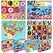 LELEMON Puzzles for Kids Ages 464Pack 100 Piece Puzzles for Kids Ages 48 in a Metal BoxDogs Donut USA Map Underwater World Educational Jigsaw Puzzles Puzzle Games Puzzle Toys for Girls and Boys - Image 2