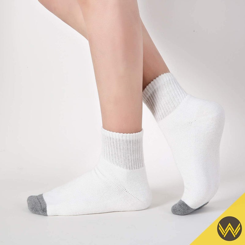 WANDER Men's Athletic Ankle Socks 3-8 Pairs Thick Cushion Running Socks for Men&Women Cotton Socks 6-9/9-12/12-15 (8 Pair A-white, Shoe Size: 6-9) - Image 5