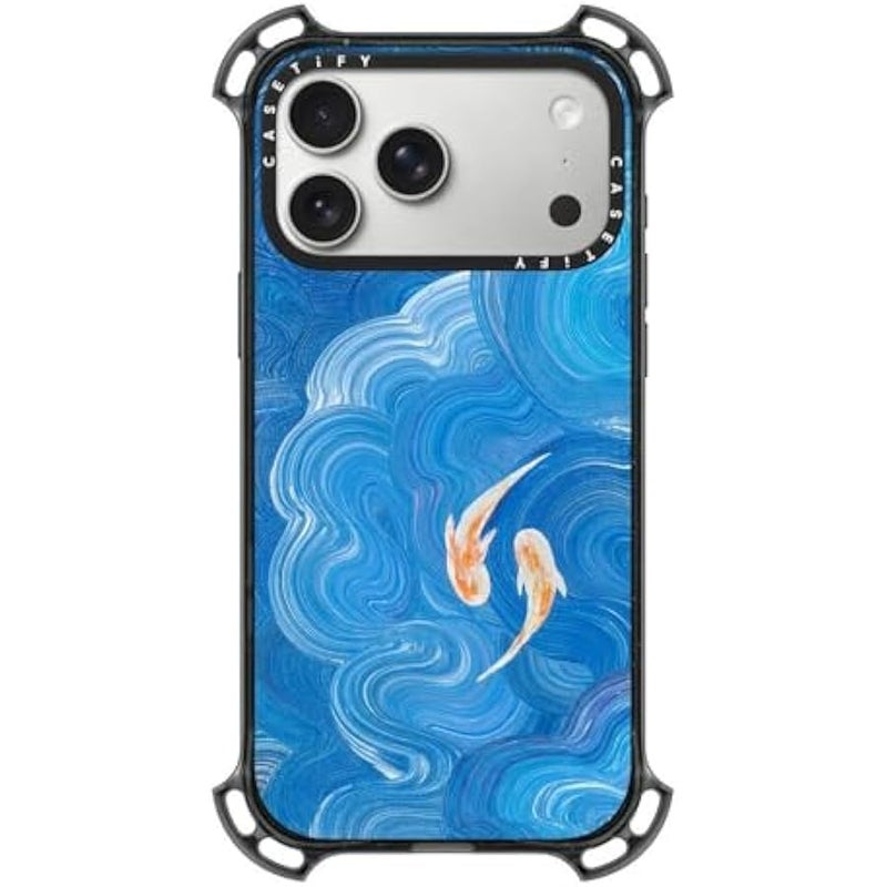 Casetify Bounce iPhone 17 Pro Max Case 【Shockproof/Compatible with Magsafe / 21.3 ft. 7X Military Grade Drop Protection】 - Two Little Koi - Clear Black - Image 1