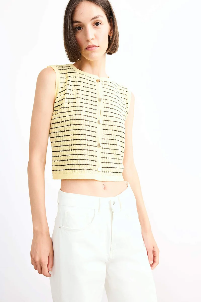 ديفاكتو Crew Neck Knitwear Vest