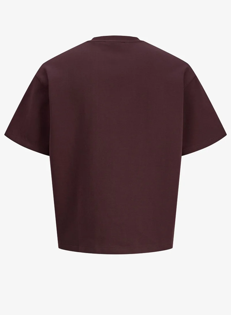 JACK & JONES Fudge Scuba Crew Neck Oversized T-Shirt for Men | Best Price UAE