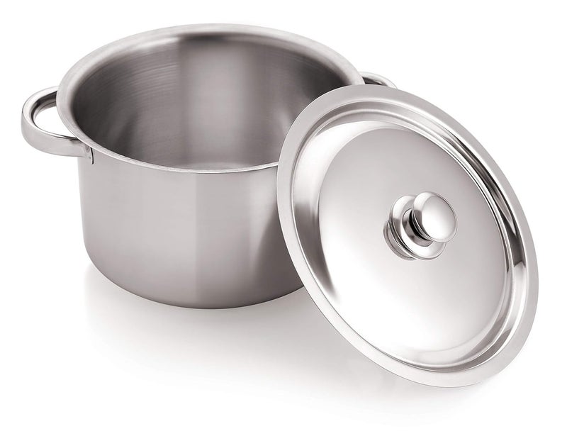Chef Direct Stainless Steel Stock Pot with lid 12.0 Liters - Silver 30cm (Diameter 30 CM, Height 19.0 CM) - Image 2