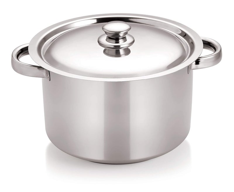 Chef Direct Stainless Steel Stock Pot with lid 12.0 Liters - Silver 30cm (Diameter 30 CM, Height 19.0 CM) - Image 1