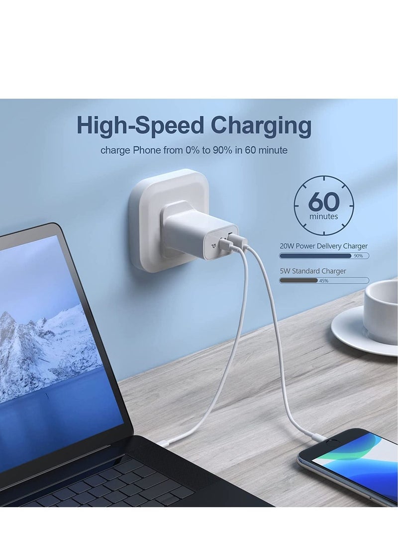 Jmary USB Charger, Jmary 30W Wall Charger, Dual Port USB C Charger PD3.0 Fast Charging Adapter for i phone 14/14Pro/13/13 Pro/12/12 Mini/12 Pro/12 Pro Max/11 Pro Max iPad Pro - Image 4