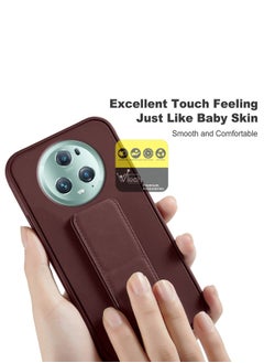 Wtech Hand Grip Foldable Magnetic Kickstand Wrist Strap Finger Grip With Built-In Iron Piece Magnetic Holder For Honor Magic 5 Pro 5G 2023 Chocolate Brown  - Image 4