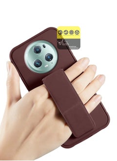 Wtech Hand Grip Foldable Magnetic Kickstand Wrist Strap Finger Grip With Built-In Iron Piece Magnetic Holder For Honor Magic 5 Pro 5G 2023 Chocolate Brown  - Image 2