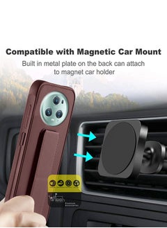 Wtech Hand Grip Foldable Magnetic Kickstand Wrist Strap Finger Grip With Built-In Iron Piece Magnetic Holder For Honor Magic 5 Pro 5G 2023 Chocolate Brown  - Image 3