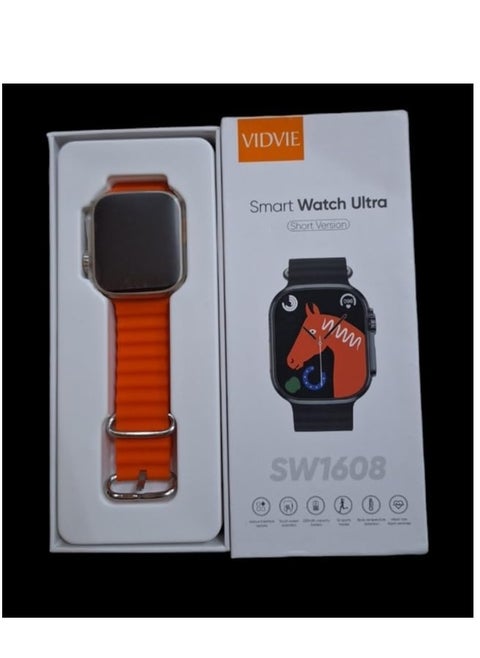 ساعة ذكية أصلية من VIDVIE Ultra SW1608 بشاشة لمس كاملة 1.85 بوصة، 220 مللي أمبير، أحزمة وردية مع مكالمات وشحن لاسلكي وشاشة لمس لنظامي التشغيل IOS وAndroid للرجال والنساء