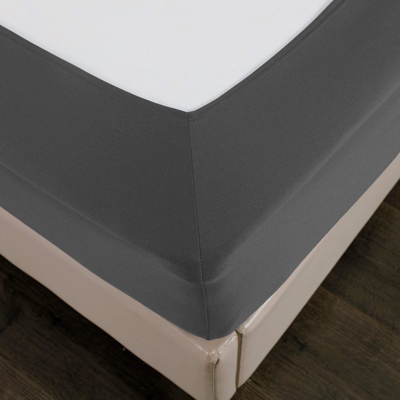 Elegant Comfort Elegant Comfort Box Spring Cover - Snug 4 Way Elastic Wrap Around Jersey Knit Alternative for Bed Skirt  Ultra Soft  Wrinkle Free  Twin  Gray  - Image 4