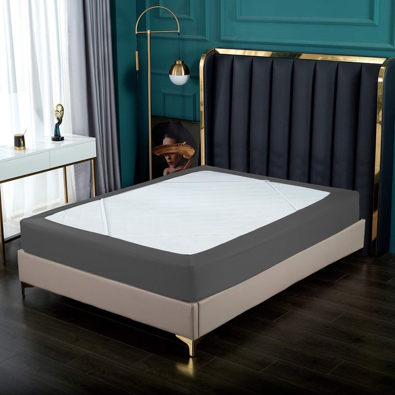 Elegant Comfort Elegant Comfort Box Spring Cover - Snug 4 Way Elastic Wrap Around Jersey Knit Alternative for Bed Skirt  Ultra Soft  Wrinkle Free  Twin  Gray  - Image 5
