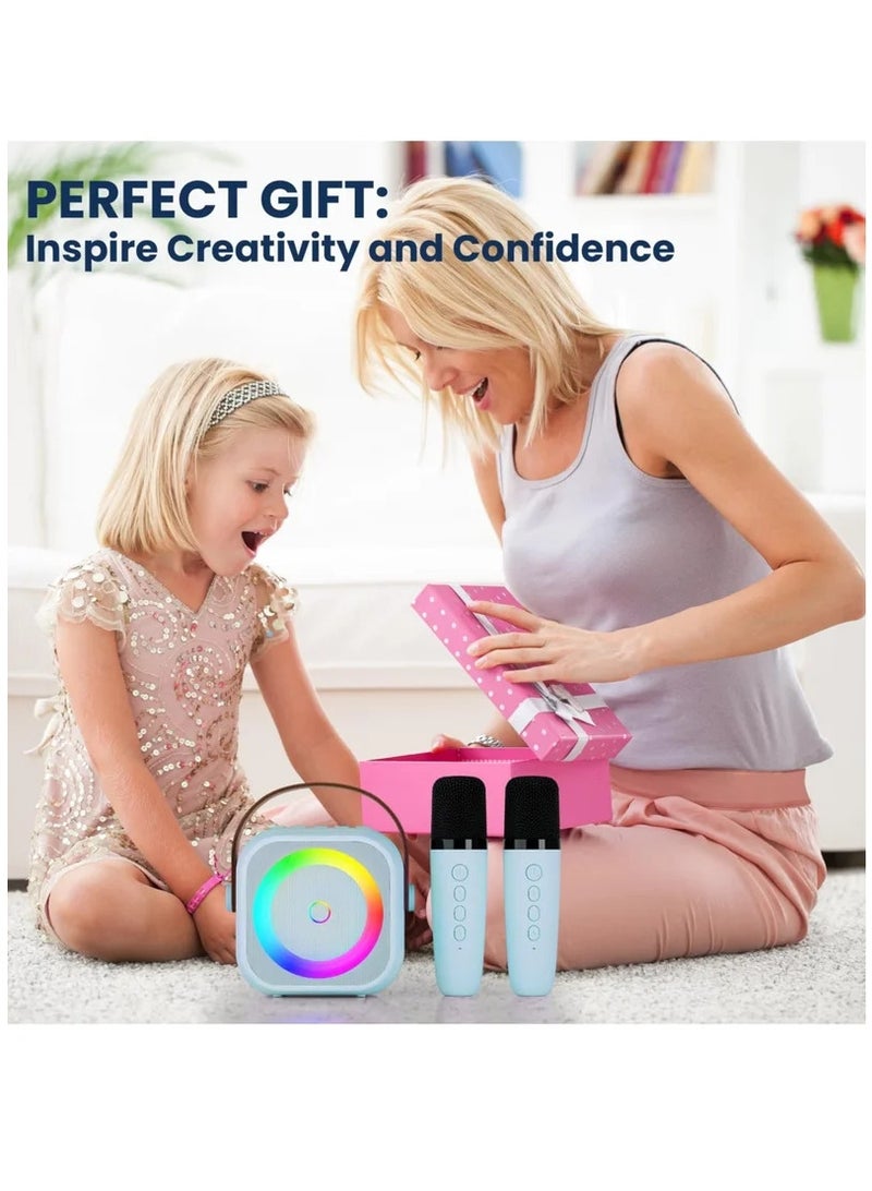 Portable Bluetooth Karaoke Speaker with 2 Wireless Microphones for Home Enjoyment Party  - Image 2
