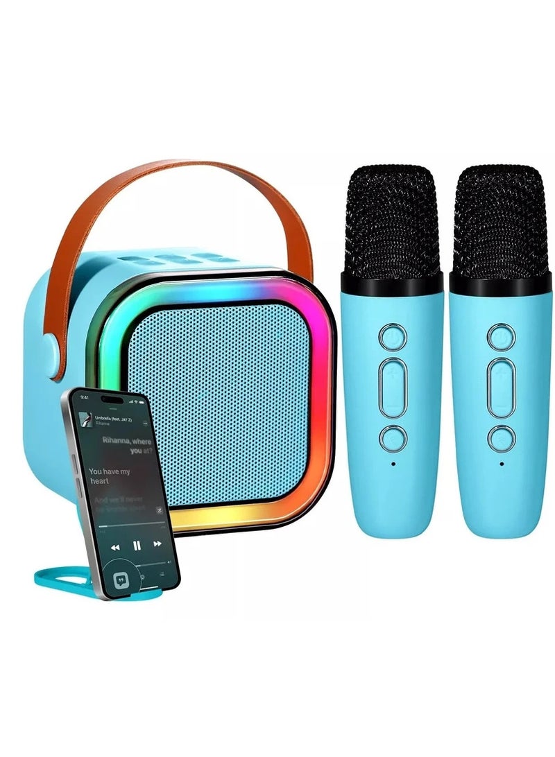 Portable Bluetooth Karaoke Speaker with 2 Wireless Microphones for Home Enjoyment Party  - Image 3