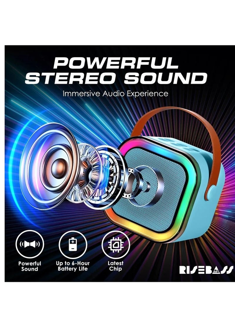 Portable Bluetooth Karaoke Speaker with 2 Wireless Microphones for Home Enjoyment Party  - Image 5