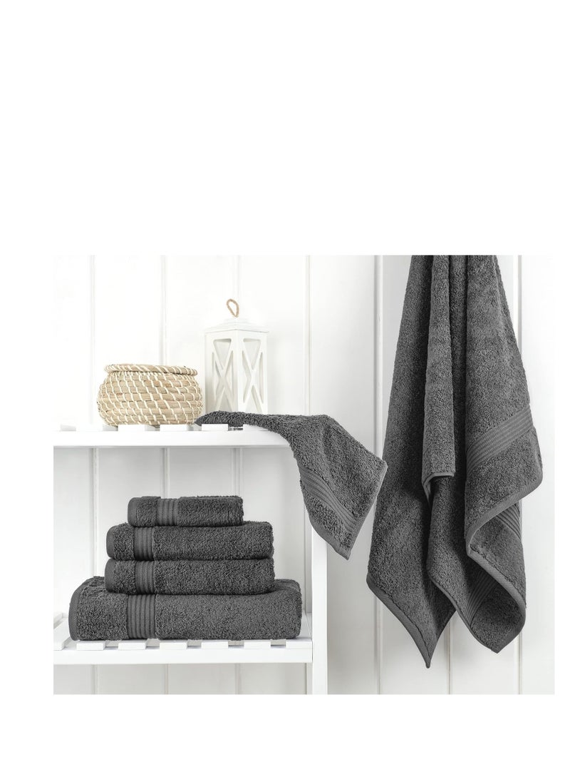 Cotton Paradise Cotton Paradise 6 Piece Towel Set 100% Cotton Soft Absorbent Turkish Towels for Bathroom 2 Bath Towels 2 Hand Towels 2 Washcloths, Dark Gray Towel Set  - Image 5