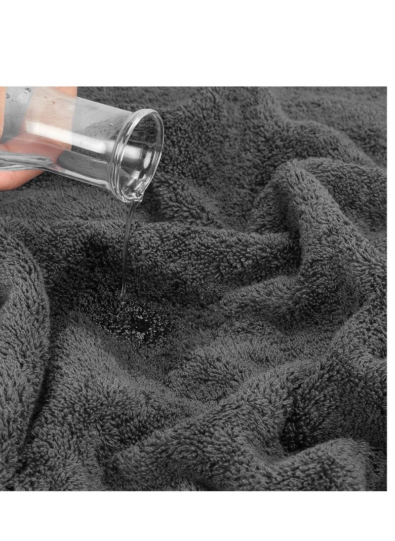 Cotton Paradise Cotton Paradise 6 Piece Towel Set 100% Cotton Soft Absorbent Turkish Towels for Bathroom 2 Bath Towels 2 Hand Towels 2 Washcloths, Dark Gray Towel Set  - Image 3