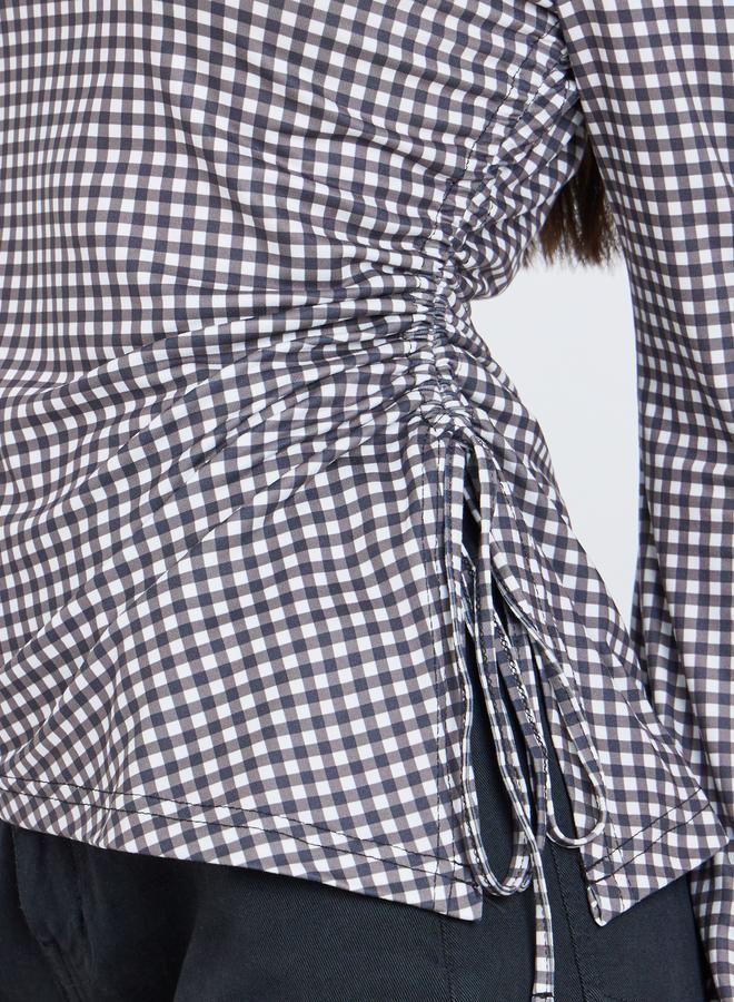 ستايلي بلوزة بطبعة مربعات جنجهام - Image 3