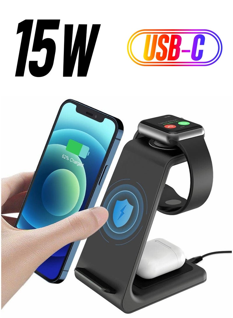 Excefore شاحن لاسلكي، محطة شحن لاسلكية 3 في 1 - Image 1