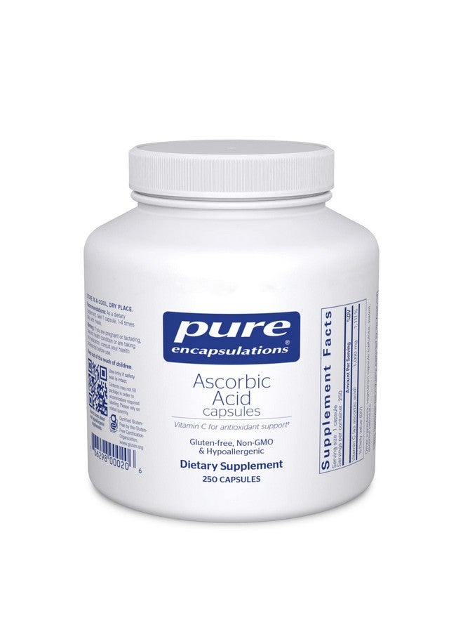 Pure Encapsulations Ascorbic Acid Capsules - 1,000 mg Vitamin C - Antioxidant & Immune Support* - High-Potency Vitamin C - Vegan & Non-GMO - 250 Capsules - Image 1