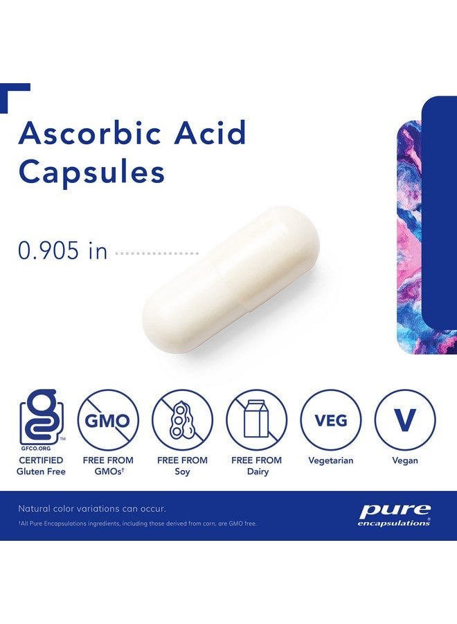 Pure Encapsulations Ascorbic Acid Capsules - 1,000 mg Vitamin C - Antioxidant & Immune Support* - High-Potency Vitamin C - Vegan & Non-GMO - 250 Capsules - Image 3