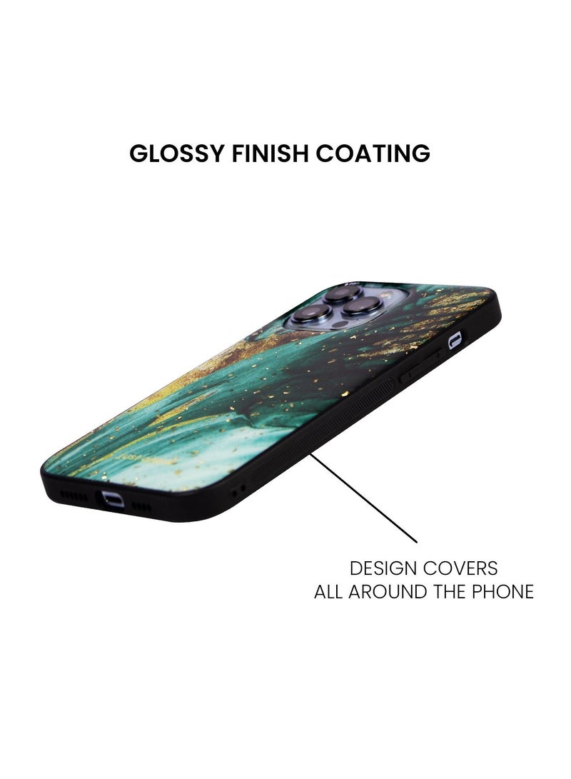 just adore Apple iPhone 13 Pro Max Case iPhone 13 Pro Max cover with MegSafe Gold Glitter Case Emerald Green - Image 5