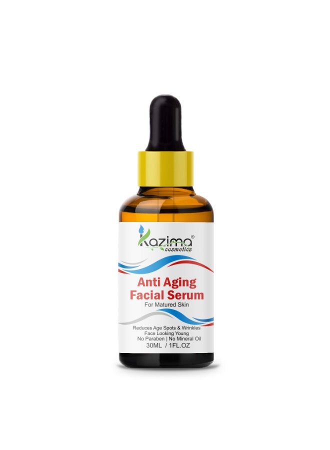 KAZIMA Anti Aging Facial Serum (30ML) with Argan Oil, Rosehip Oil, Pomegranate Oil & Cucumber Oil For Face - Best For Anti-aging, Anti-wrinkles, Pigmentation, Skin Whitening, Reduces Age Spots & Wrinkles Face Looking Young (No Sulphate, No Paraben, No Mineral Oil) - Image 2