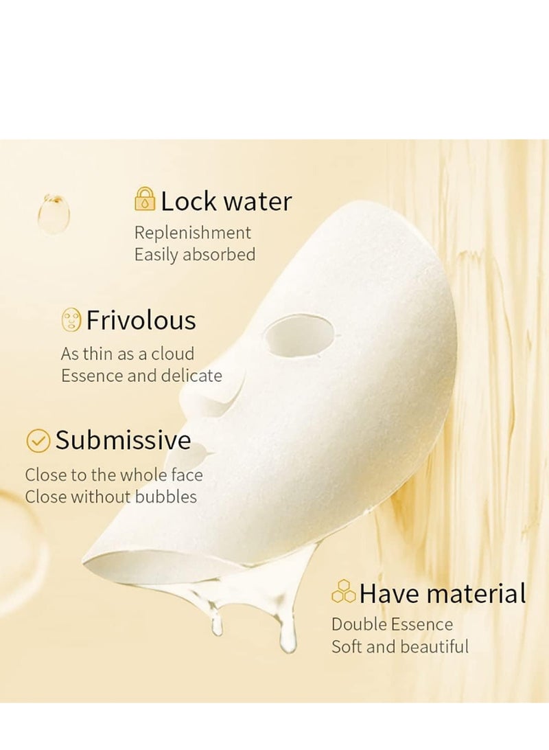 BIOAOUA Korean Face Sheet Mask Skincare,Rice Mask,Deep Moisturize - Anti Aging, Wrinkle Hydrating, Firming Anti Aging Face Sheet Masks - Brightening Facial Mask for All Skin Types - (10 PCS) - Image 3