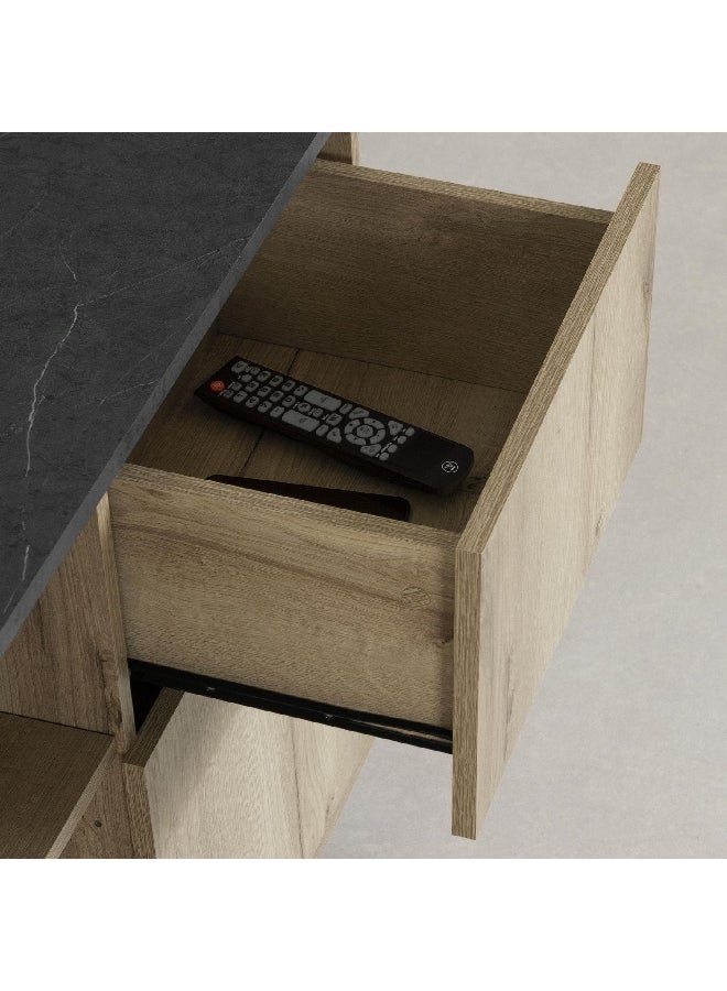 ساوث شور اوكتاف كوليكشن خزانة صغيرة للتخزين بلّوطي متوسط وأسود 27.5 x 31.5 x 13.75 بوصة 14368A - Image 2