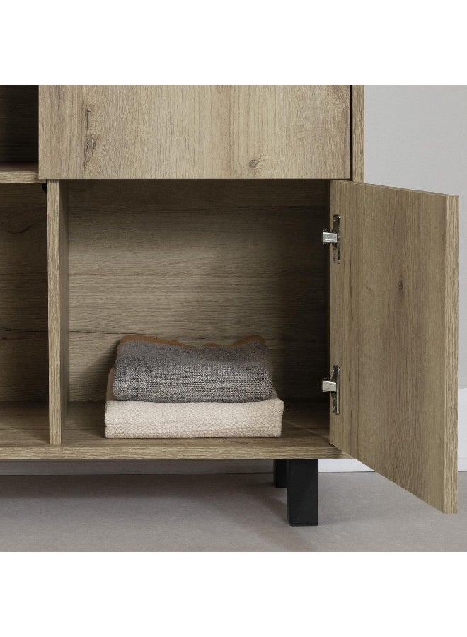 ساوث شور اوكتاف كوليكشن خزانة صغيرة للتخزين بلّوطي متوسط وأسود 27.5 x 31.5 x 13.75 بوصة 14368A - Image 4