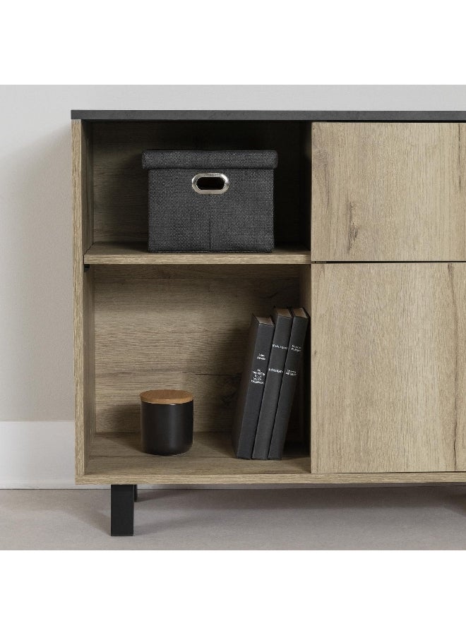 ساوث شور اوكتاف كوليكشن خزانة صغيرة للتخزين بلّوطي متوسط وأسود 27.5 x 31.5 x 13.75 بوصة 14368A - Image 3