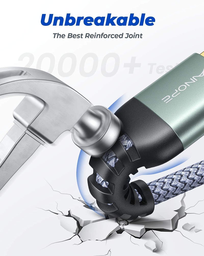 Ainope كابل AINOPE USB إلى USB، كابل USB 3.0 A إلى A ذكر، [لا ينقطع أبداً] كابل USB ذكر إلى ذكر مزدوج الطرف متوافق مع حاويات الأقراص الصلبة، مشغل DVD، مبرد اللابتوب، 6.6 قدم/رمادي - Image 2