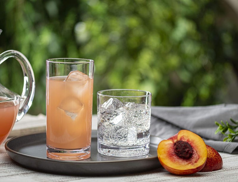 Le'raze Leraze Elegant Acrylic Drinking Glasses Set of 16 Attractive Clear Plastic Tumblers  Unbreakable Drinkware Set Ideal for Indoor and Outdoor  Kid Friendly - Image 4