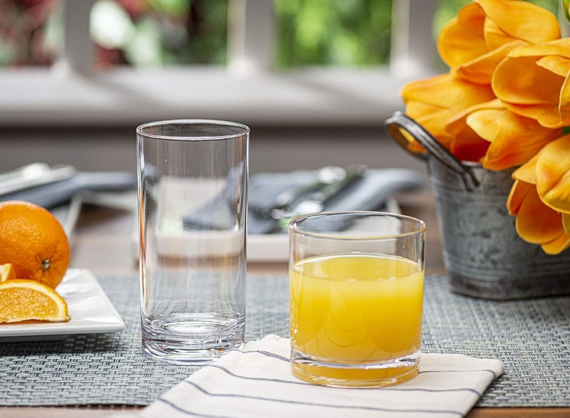 Le'raze Leraze Elegant Acrylic Drinking Glasses Set of 16 Attractive Clear Plastic Tumblers  Unbreakable Drinkware Set Ideal for Indoor and Outdoor  Kid Friendly - Image 2