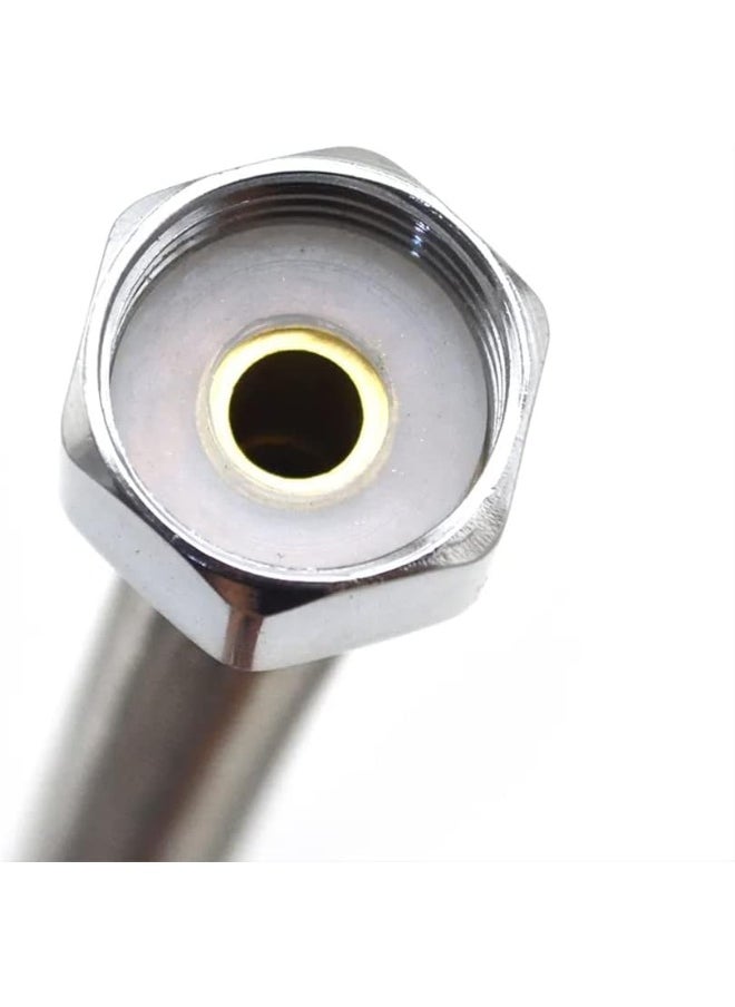 Rubik - 50cm Faucet Supply Line Hose 2pcs, G1/2 Connector Stainless Steel Explosion Proof Hot and Cold Water Braided Pipe for Bathroom Toilet Washbasin Water Heater Base Faucet - Image 1
