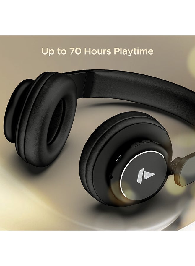 boAt Rockerz 450 Pro On Ear Headphones w/ 70 Hours Battery, 40Mm Drivers, Bluetooth v5.0, Padded Ear Cushions, Easy Access Controls and Voice Assistant Luscious Black - Image 4