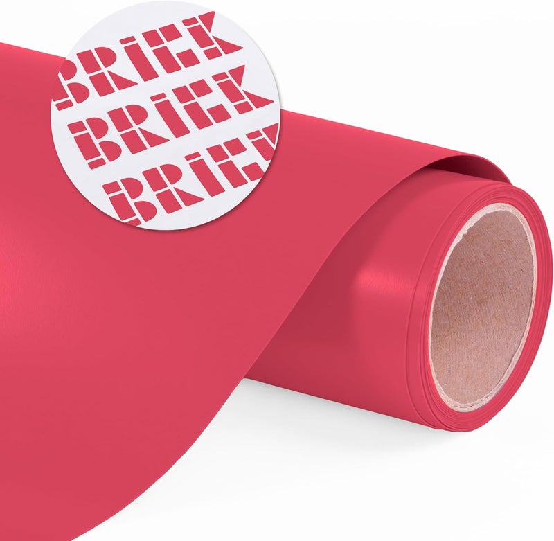 Siser Brick 600 Heat Transfer Vinyl 196 x 1FT Sheet Red  HEX 8A2A2B  Compatible with Siser RomeoJuliet  Other Professional or Craft Cutters  3D HTV  CPSIA Certified - Image 1