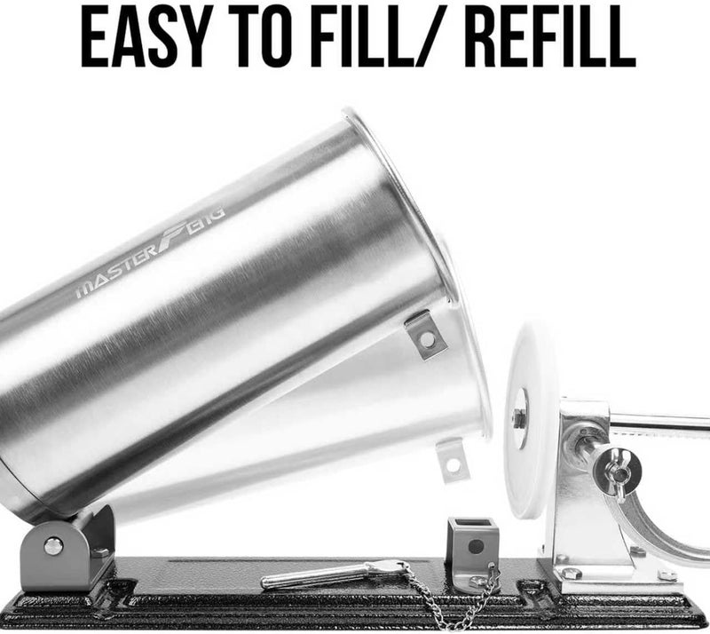 MASTER FENG 2.5 LBS Sausage Stuffer Horizontal Stainless Steel Stuffing Maker Machine Packed with 8 Stuffing Funnels and 1 Silicone Piston - Image 4