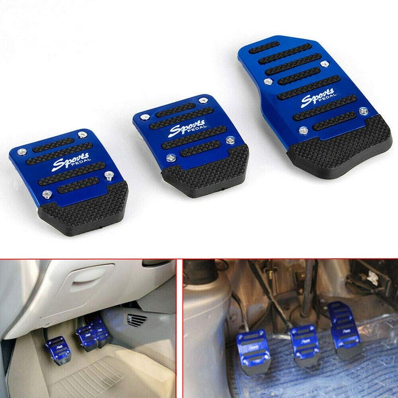 Oshotto 3 Pcs Non-Slip Manual CS-373 Car Pedals Kit Sports Pad Covers Set Compatible with Audi Q3 (Blue) - Image 3