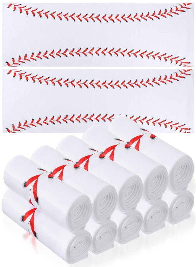 CraftyDream 12 Pcs Cooling Towel Baseball Football Basketball Breathable Chilly Softball Soccer Ice Towel, 40"x12" Tennis Microfiber Accessories for Player(White,Baseball) - Image 1