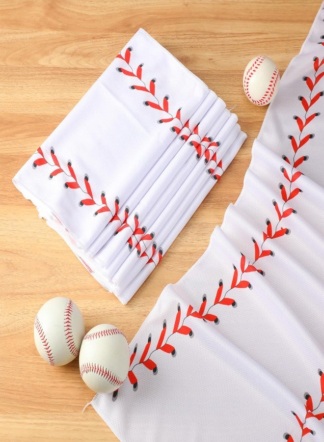 CraftyDream 12 Pcs Cooling Towel Baseball Football Basketball Breathable Chilly Softball Soccer Ice Towel, 40"x12" Tennis Microfiber Accessories for Player(White,Baseball) - Image 4
