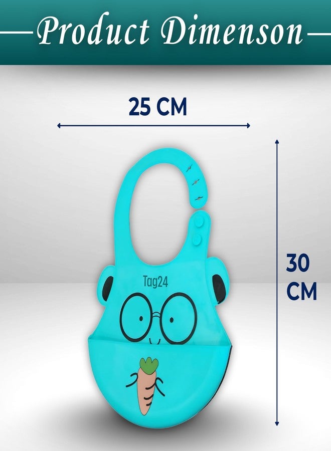 TAG24 Baby Bib for Feeding and Weaning Babies and Toddlers | Waterproof, Washable, Reusable | Adjustable Neckline with Buttons | Easy to Clean and Non-Messy Design (Eyes-Blue) - Image 5
