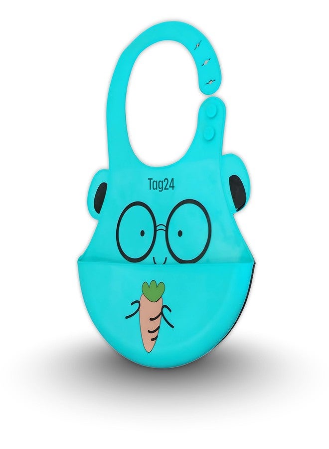 TAG24 Baby Bib for Feeding and Weaning Babies and Toddlers | Waterproof, Washable, Reusable | Adjustable Neckline with Buttons | Easy to Clean and Non-Messy Design (Eyes-Blue) - Image 1