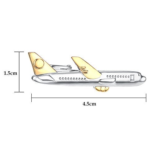 Yoursfs Airplane Tie Clips For Men Pilot Jet Army Aviation Wedding Bar Clasp Ties Pin - Image 2