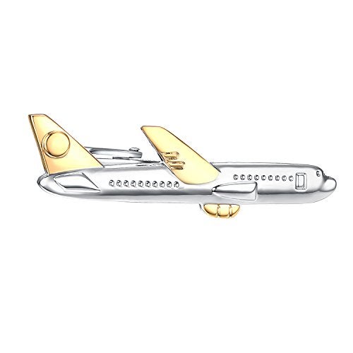 Yoursfs Airplane Tie Clips For Men Pilot Jet Army Aviation Wedding Bar Clasp Ties Pin - Image 1